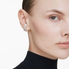 Swarovski Crystal Matrix Cubic Zirconia Rhodium-Plated Ear Cuffs