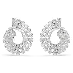 Swarovski Crystal Matrix Cubic Zirconia Spiral Rhodium-Plated Earrings 1