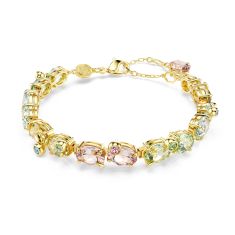Swarovski Crystal Gema Mixed Cut Multicolored Gold-Tone Tennis Bracelet 1