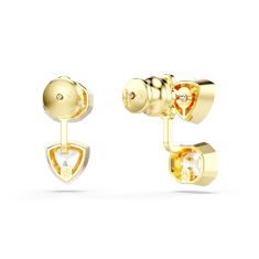 Swarovski Crystal Imber Mixed Cut Asymmetrical Gold-Tone Earring Jackets