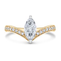 1 1/4ctw Marquise Lab Grown Diamond 14k Yellow Gold Engagement Ring