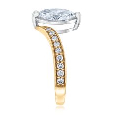 1 1/4ctw Marquise Lab Grown Diamond 14k Yellow Gold Engagement Ring