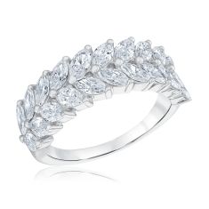 2ctw Marquise Lab Grown Diamond 14k White Gold Anniversary Band