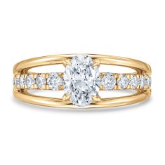 1 1/2ctw Oval Lab Grown Diamond 14k Yellow Gold Engagement Ring