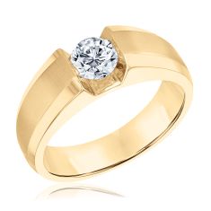 image of Men's 3/4ct ECONIC Star Round Lab Grown Diamond 14k Yellow Gold Wedding Band with sku:20535134