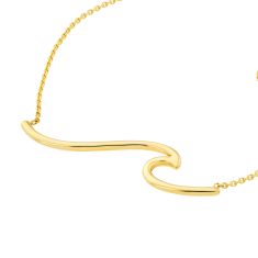 10k Yellow Gold Wave Bar Necklace