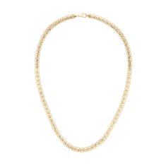 10k Yellow Gold 6.2mm Diamond-Cut Fancy Link Chain Necklace
