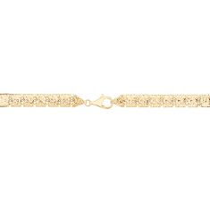 10k Yellow Gold 6.2mm Diamond-Cut Fancy Link Chain Necklace