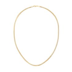 10k Yellow Gold 3.3mm Diamond-Cut Oval Snake Chain Necklace