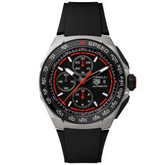 image of TAG Heuer FORMULA 1 Black Chronograph Dial Black Rubber Strap Watch 44mm - CBZ2082.FT8096 with sku:20536660