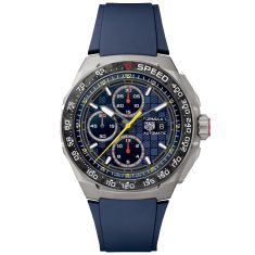 TAG Heuer FORMULA 1 Chronograph X Oracle Red Bull Racing Blue Dial Blue Rubber Strap Watch 44mm - CBZ2080.FT8091