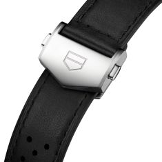 TAG Heuer CARRERA Chronograph Purple Dial Black Leather Strap Watch 39mm - CBS2219.FC6607