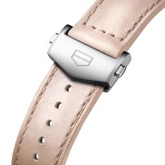 TAG Heuer CARRERA Chronograph Diamond Accent Pink Dial Leather Strap Watch 39mm - CBS2215.FC6568