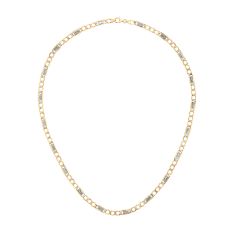 10k Two-Tone Gold 5.6mm Figaro Chain Necklace