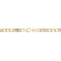 10k Two-Tone Gold 5.6mm Figaro Chain Necklace