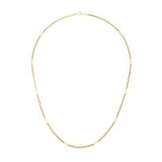 10k Yellow Gold 2.45mm Box and Paperclip Link Chain Necklace
