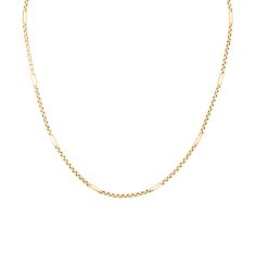 10k Yellow Gold 2.45mm Box and Paperclip Link Chain Necklace