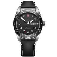 Victorinox Quartz Black Dial Black Leather Strap Watch 42mm - 242041 1