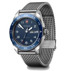 Victorinox Swiss Army Quartz Blue Dial Mesh Stainless Steel Watch 42mm - 242042