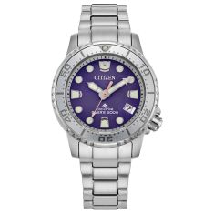 Citizen Eco-Drive Promaster Dive Purple Dial Stainless Steel Bracelet Watch 37mm - EO2027-50X