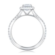 1 7/8ctw Emerald Diamond Halo 14k White Gold Engagement Ring