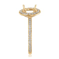 1/3ctw Diamond 14k Yellow Gold Oval Halo Engagement Ring Setting