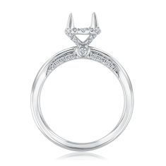 1/3ctw Diamond 14k White Gold Oval Halo Engagement Ring Setting