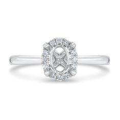 1/3ctw Diamond 14k White Gold Oval Halo Engagement Ring Setting