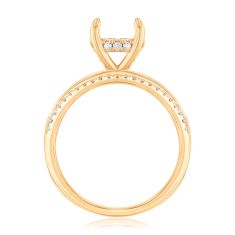 1/3ctw Diamond Wide Band 14k Yellow Gold Engagement Ring Setting