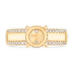 1/3ctw Diamond Wide Band 14k Yellow Gold Engagement Ring Setting