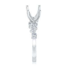 3/8ctw Diamond 14k White Gold Engagement Ring Setting