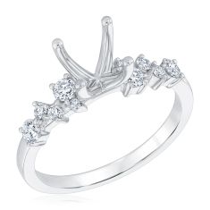 3/8ctw Diamond 14k White Gold Engagement Ring Setting