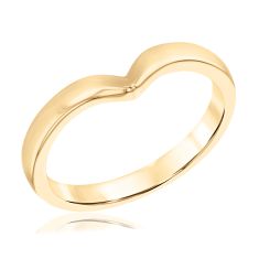 14k Yellow Gold Curved Wedding Band - Embrace Collection