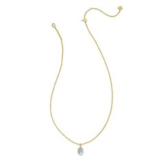 Kendra Scott Hallie Short Pendant Necklace in Sky Blue Mother-of-Pearl