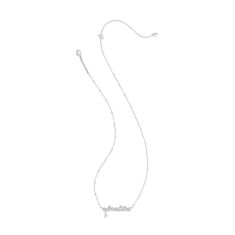 Kendra Scott Abuelita Crystal Short Pendant Necklace, Rhodium-Plated