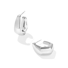 Kendra Scott Kaia Small Hoop Earrings, Rhodium-Plated