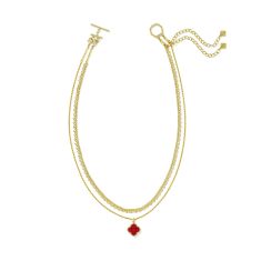 Kendra Scott Mallory Rose Multi Strand Necklace, Red Mother-of-Pearl
