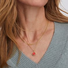 Kendra Scott Mallory Rose Multi Strand Necklace, Red Mother-of-Pearl