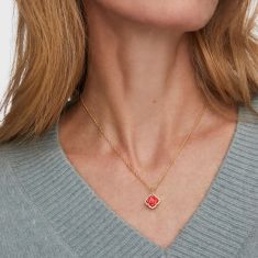 Kendra Scott Mallory Rose Multi Strand Necklace, Red Mother-of-Pearl