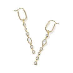 Kendra Scott Mini Elisa and Abbie Huggie Earrings in White Mix, Gold-Plated