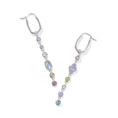 Kendra Scott Mini Elisa and Abbie Huggie Earrings in Multi Mix, Rhodium-Plated
