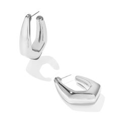 Kendra Scott Kaia Hoop Earrings, Rhodium-Plated