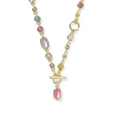 Kendra Scott Mini Elisa and Abbie Strand Necklace in Multi Mix, Gold-Plated