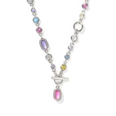 Kendra Scott Mini Elisa and Abbie Strand Necklace in Multi Mix, Rhodium-Plated