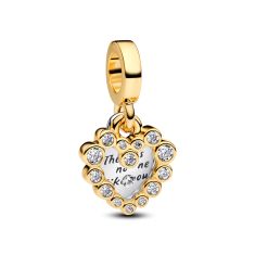 Pandora Sparkling Heart Double Gold-Plated Dangle Charm