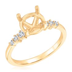 1/6ctw Diamond Graduated 14k Yellow Gold Engagement Ring Setting