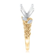 1/3ctw Marquise Diamond 14k Yellow Gold Botanical Engagement Ring Setting