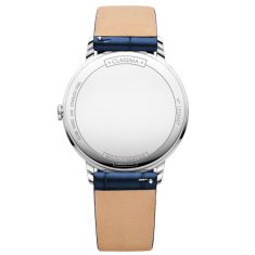 Baume & Mercier Classima 10355 White Dial Blue Leather Strap Watch 36.5mm - BMM0A10355