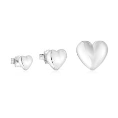 TOUS Garden of Love Set of 3 Heart Sterling Silver Stud Earrings 1