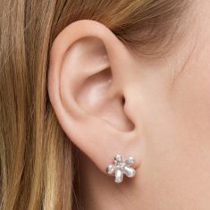 TOUS Daisy Flower Sterling Silver Stud Earrings